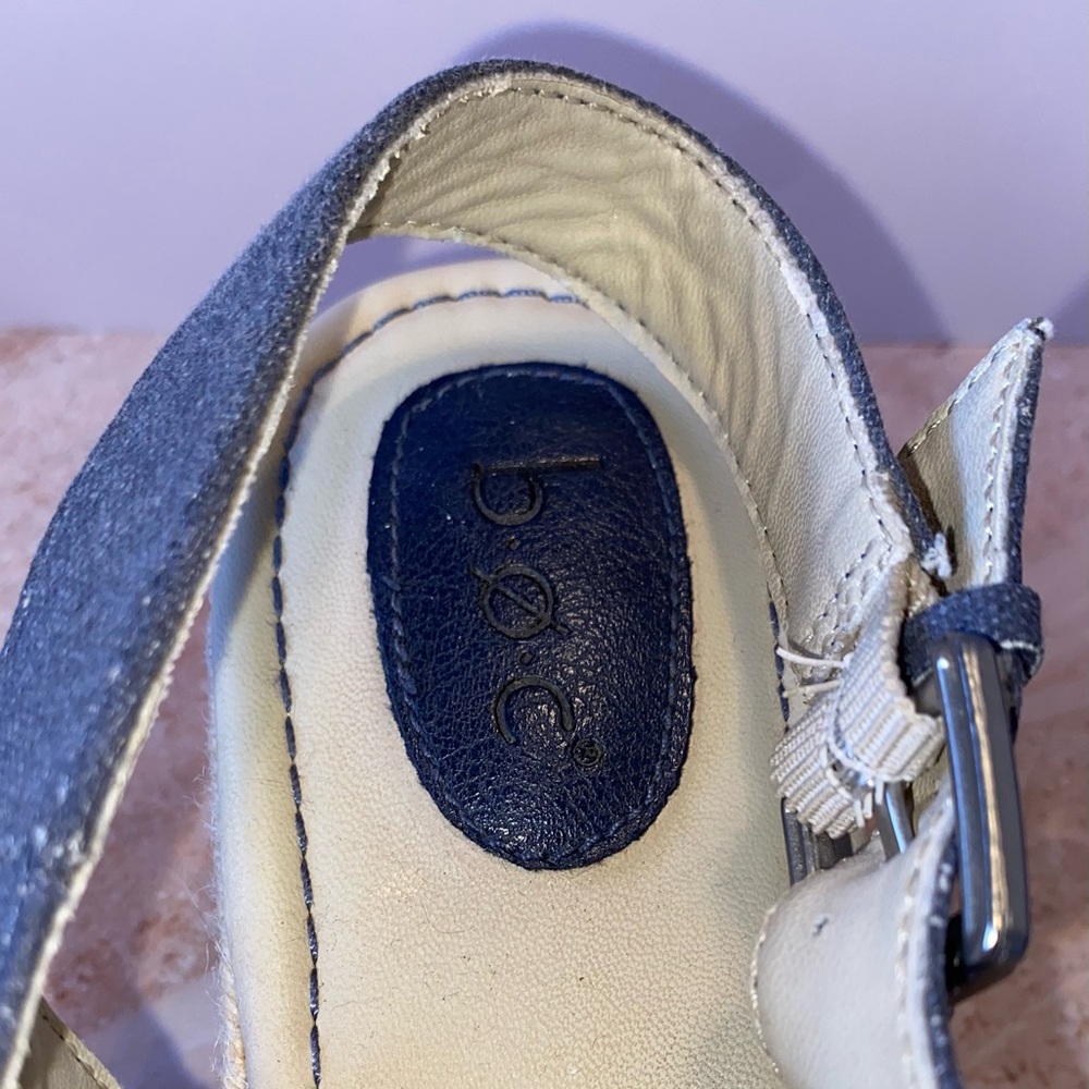 b.o.c. By Born Denim Wedge Espadrilles Sandals - Picture 10 of 14